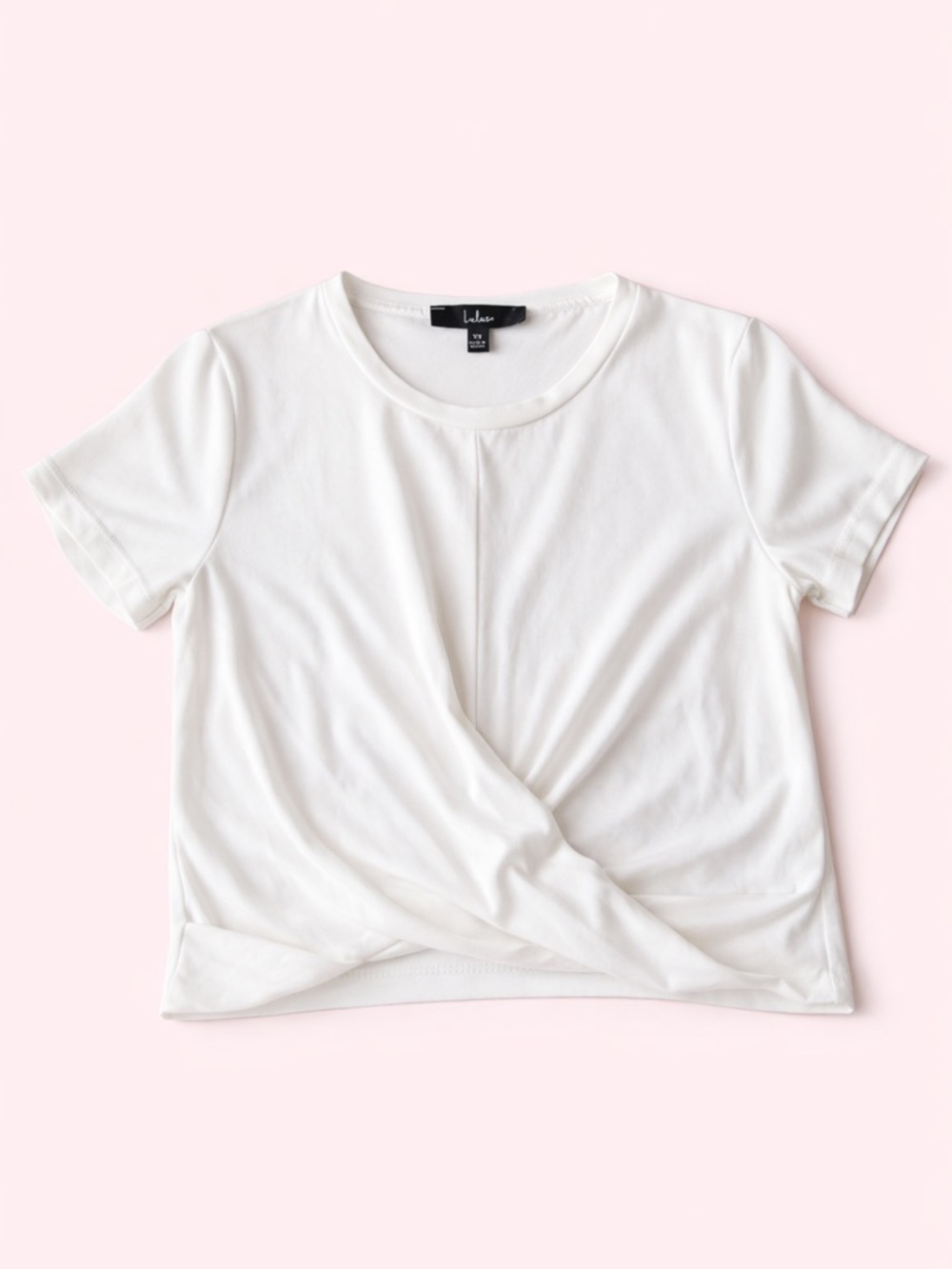 Lulu's Cream Twist-Front Short Sleeve Tee - Never Worn